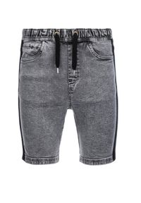 Ombre Clothing - Krótkie spodenki męskie jeansowe - szare V4. Kolor: szary. Materiał: jeans. Długość: krótkie #7