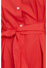 Pennyblack Sukienka kolor czerwony mini rozkloszowana. Kolor: czerwony. Materiał: tkanina. Długość rękawa: krótki rękaw. Wzór: gładki. Typ sukienki: rozkloszowane. Długość: mini #2