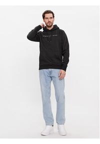 Tommy Jeans Bluza Linear Logo DM0DM17985 Czarny Regular Fit. Kolor: czarny. Materiał: bawełna