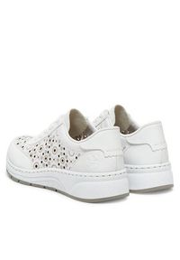 Rieker Sneakersy N6506-80 Biały. Kolor: biały. Materiał: skóra