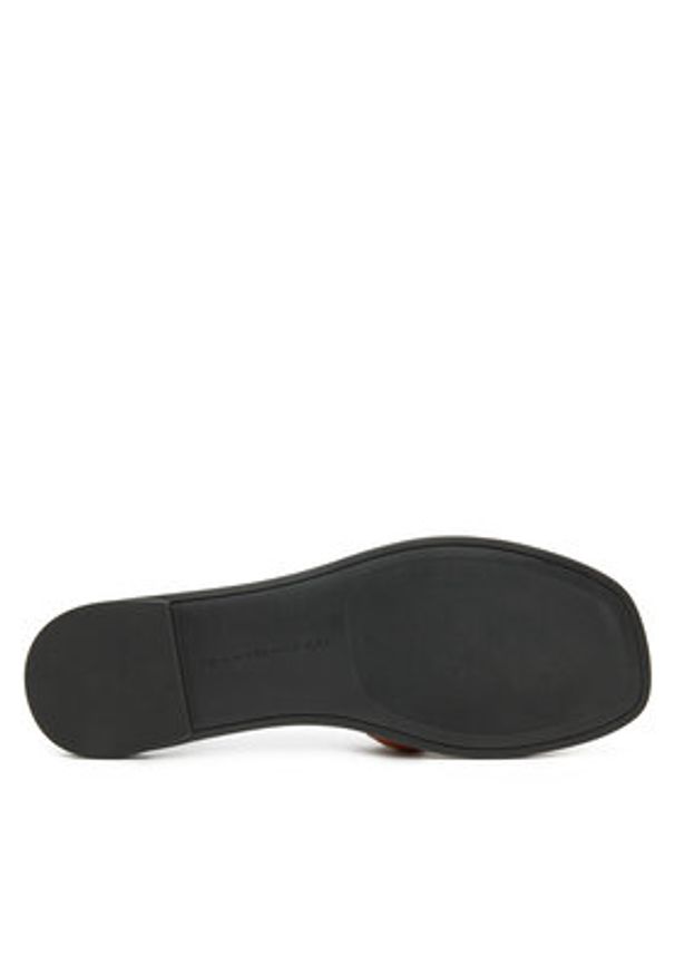 TOMMY HILFIGER - Tommy Hilfiger Klapki Th Logo Strap Mule FW0FW08671 Brązowy. Kolor: brązowy. Materiał: skóra