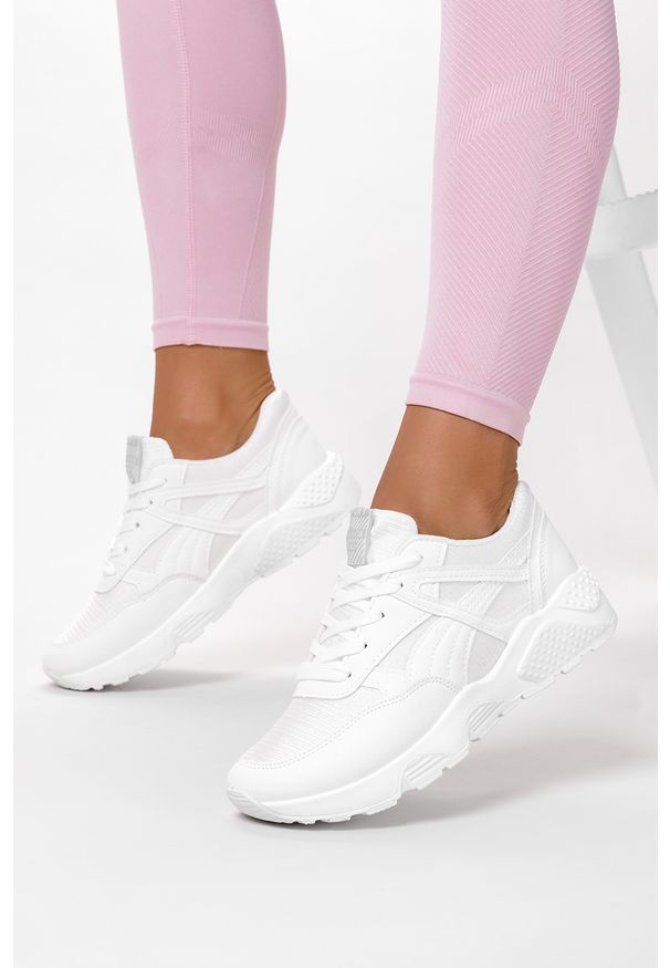 Casu - Białe buty sportowe sneakersy sznurowane casu wl-9. Kolor: biały