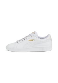 Buty do chodzenia damskie Puma Smash V2 Metallics JR. Zapięcie: sznurówki. Kolor: biały. Materiał: guma, materiał, syntetyk. Szerokość cholewki: normalna. Sport: turystyka piesza