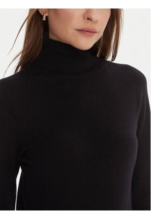 Kontatto Golf 3M0824C Czarny Regular Fit. Typ kołnierza: golf. Kolor: czarny. Materiał: syntetyk