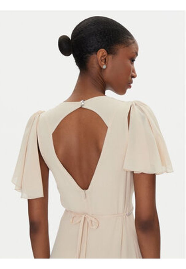 Rinascimento Sukienka wieczorowa CFC0122466003 Beżowy Regular Fit. Kolor: beżowy. Materiał: syntetyk. Styl: wizytowy