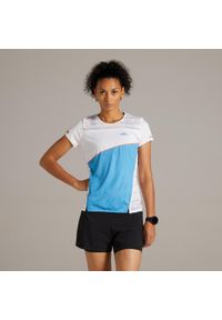 KIPRUN - Koszulka Do Biegania Damska Kiprun Light. Kolor: niebieski, turkusowy, wielokolorowy. Materiał: elastan, materiał, poliester. Sport: bieganie #1