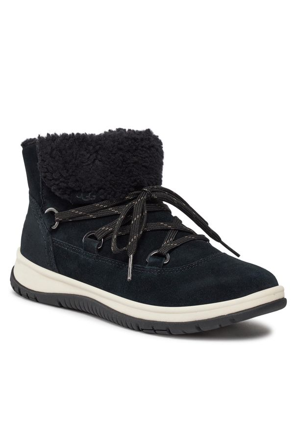 Botki Ugg W Lakesider Heritage Lace 1143836 Blk. Kolor: czarny. Materiał: skóra