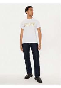 Versace Jeans Couture T-Shirt 78GAHT05 Biały Regular Fit. Kolor: biały. Materiał: bawełna #4