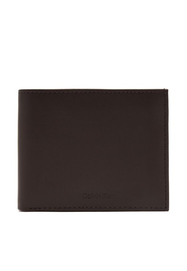 Calvin Klein Portfel męski Ck Premium Bifold 5Cc W/Coin K50K512923 Brązowy. Kolor: brązowy. Materiał: skóra