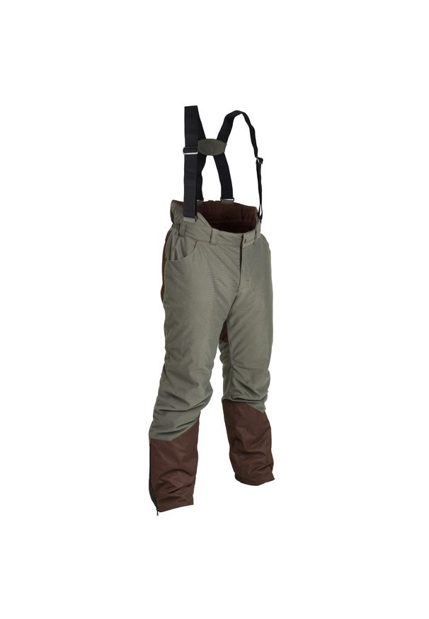 SOLOGNAC - Spodnie Solognac 100 Warm -20°C. Kolor: zielony. Materiał: materiał, tkanina. Sport: outdoor, turystyka piesza