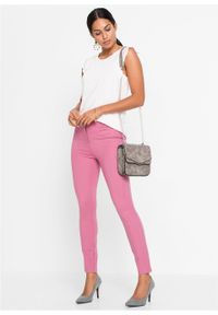 Spodnie bonprix jeżynowy sorbetowy. Kolor: fioletowy. Materiał: elastan, poliamid, wiskoza, materiał #4
