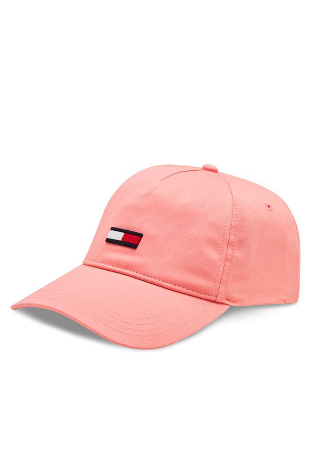 Tommy Jeans Czapka z daszkiem Tjw Elongated Flag Cap AW0AW15842 Różowy. Kolor: różowy. Materiał: materiał