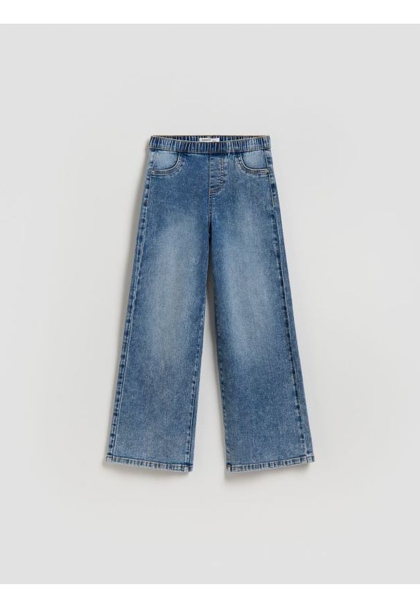 Reserved - Elastyczne jeansy wide leg - niebieski. Kolor: niebieski