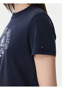 Tommy Jeans T-Shirt Heritage Logo DW0DW22816 Granatowy Regular Fit. Kolor: niebieski. Materiał: bawełna #5
