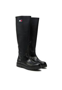 Tommy Jeans Kozaki Tjw Long Shaft Boot EN0EN02627 Czarny. Kolor: czarny. Materiał: skóra