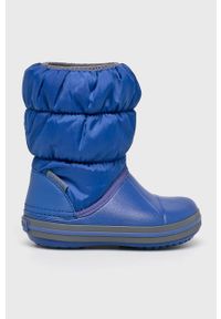 Crocs - Buty dziecięce. Kolor: niebieski. Materiał: syntetyk, materiał. Szerokość cholewki: normalna. Sezon: zima #1
