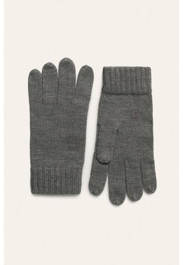 Polo Ralph Lauren - Rękawiczki. Kolor: szary. Materiał: wełna, dzianina
