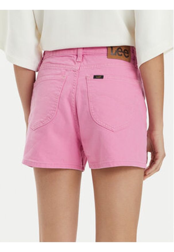 Lee Szorty jeansowe Carol 112350053 Różowy Regular Fit. Kolor: różowy. Materiał: lyocell, bawełna