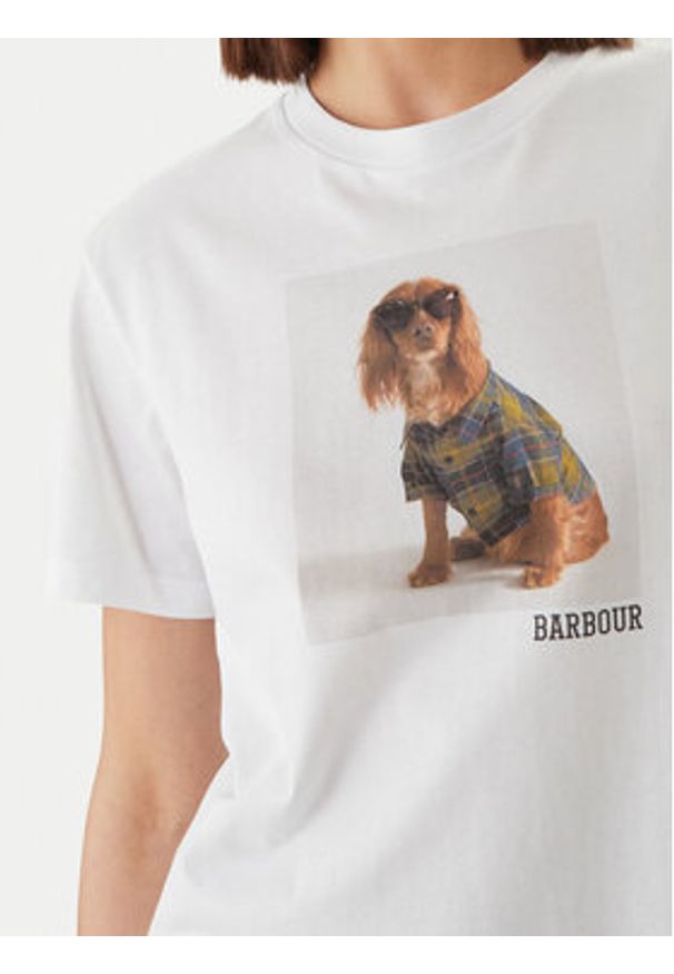 Barbour T-Shirt Marine LTS0716WH11 Biały Regular Fit. Kolor: biały. Materiał: bawełna. Styl: marine