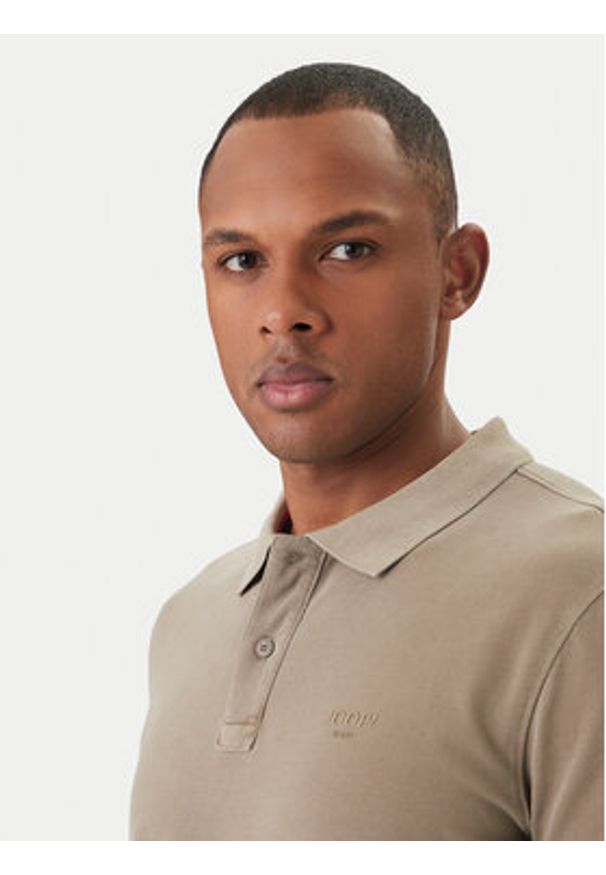 JOOP! Jeans Polo Ambrosian 30045619 Beżowy Modern Fit. Typ kołnierza: polo. Kolor: beżowy. Materiał: bawełna