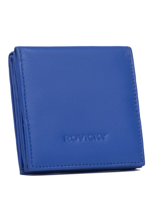 ROVICKY - Portfel skórzany Rovicky R-23-26-LFN niebieski. Kolor: niebieski. Materiał: skóra