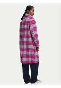 Desigual Płaszcz wełniany Pinkcheck 25WWEW15 Różowy Regular Fit. Kolor: różowy. Materiał: syntetyk #3
