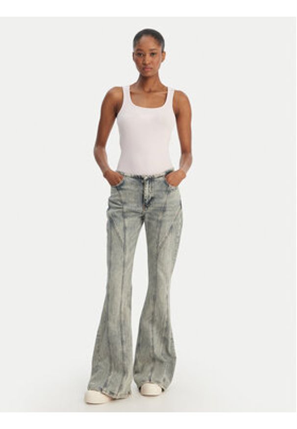 Guess Jeans Top W6GPZ2 KA0H1 Różowy Slim Fit. Kolor: różowy. Materiał: bawełna