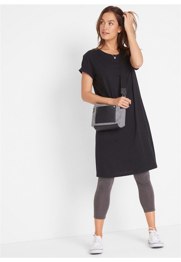 bonprix - Sukienka z dżerseju, z czystej bawełny organicznej. Kolor: czarny. Materiał: jersey, bawełna