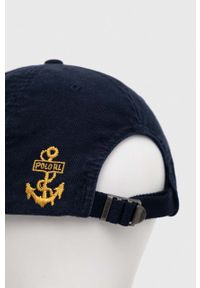 Polo Ralph Lauren czapka z daszkiem bawełniana kolor granatowy wzorzysta. Kolor: niebieski. Materiał: bawełna #4