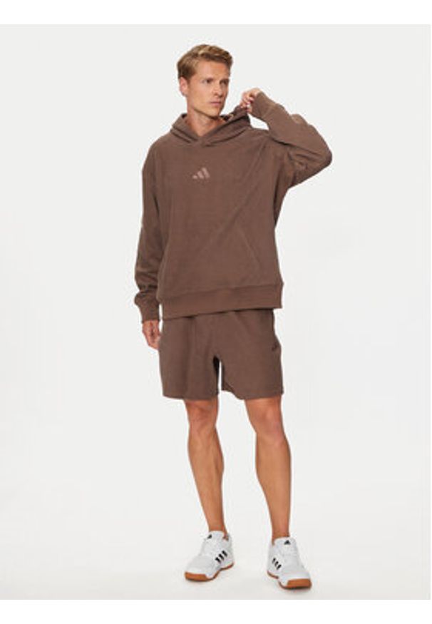 Adidas - adidas Bluza Elevated ALL SZN Terry Loop IY6578 Brązowy Loose Fit. Kolor: brązowy. Materiał: bawełna