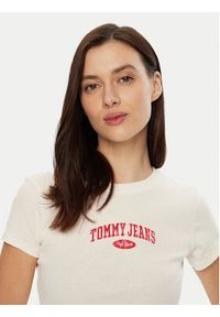 Tommy Jeans T-Shirt DW0DW19435 Écru Slim Fit. Materiał: bawełna #4