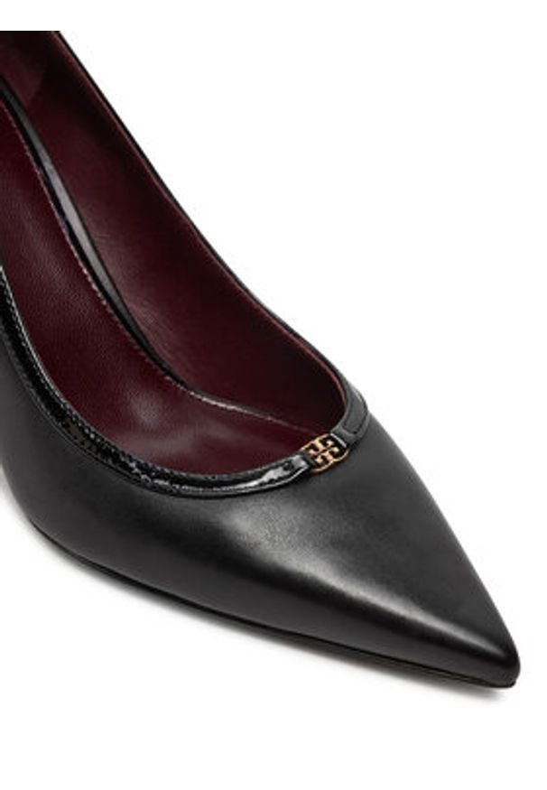 Tory Burch Szpilki Double T Buckle 160134 Czarny. Kolor: czarny. Materiał: skóra. Obcas: na szpilce