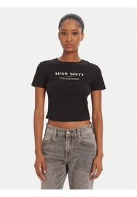 Miss Sixty T-Shirt 6L1SJ4300000 Czarny Slim Fit. Kolor: czarny. Materiał: bawełna