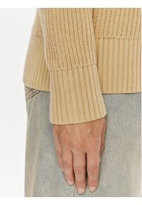 Calvin Klein Jeans Sweter J20J223609 Beżowy Loose Fit. Kolor: beżowy. Materiał: bawełna #5