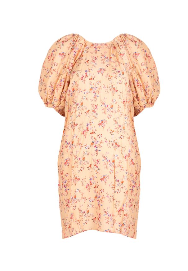 Silvian Heach Sukienka | CVP23033VE | Kobieta | Koralowy, Pomarańczowy. Okazja: na co dzień. Kolor: pomarańczowy. Materiał: wiskoza. Wzór: aplikacja, kwiaty. Typ sukienki: proste. Styl: casual. Długość: mini