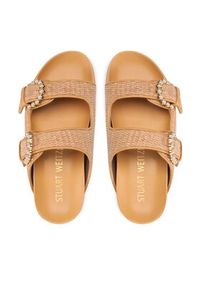 Stuart Weitzman Klapki Piper Slide Sandal SA803 Brązowy. Kolor: brązowy #6