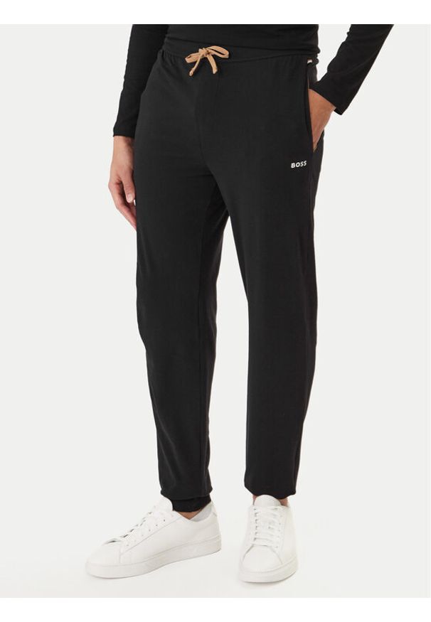 BOSS Spodnie dresowe Mix&Match 50515305 Czarny Regular Fit. Kolor: czarny. Materiał: bawełna