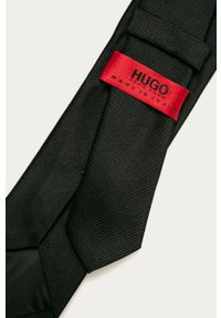 Hugo - Krawat. Kolor: czarny. Materiał: tkanina, jedwab. Wzór: gładki #2