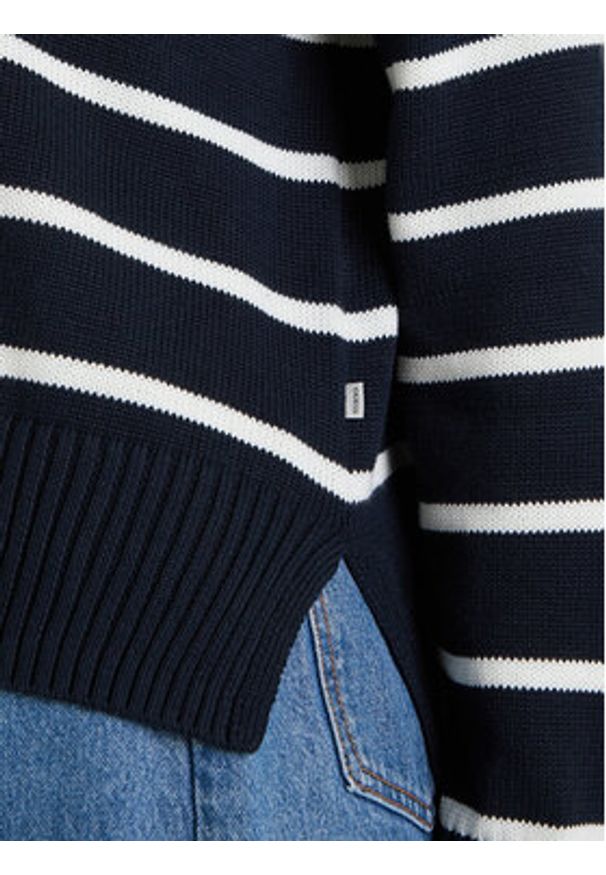 Guess Jeans Sweter W5BR03 Z3HM1 Granatowy Relaxed Fit. Kolor: niebieski. Materiał: bawełna
