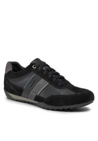 Sneakersy Geox U Wells C U52T5C 022ME C9B4N Black/Dk Jeans. Kolor: czarny. Materiał: skóra, zamsz