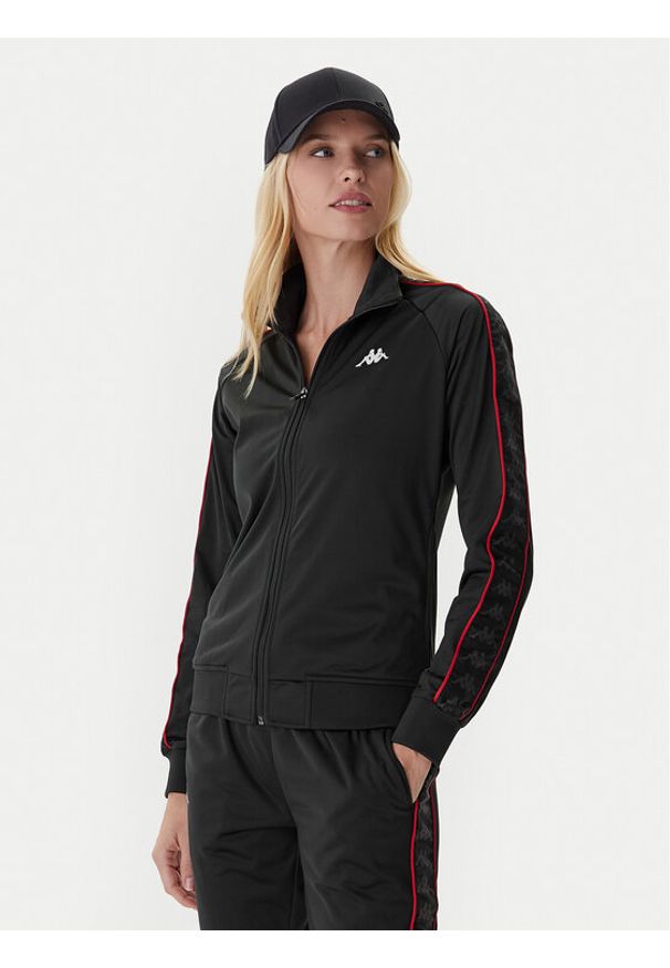 Kappa Bluza 301PSC0 Czarny Slim Fit. Kolor: czarny. Materiał: syntetyk