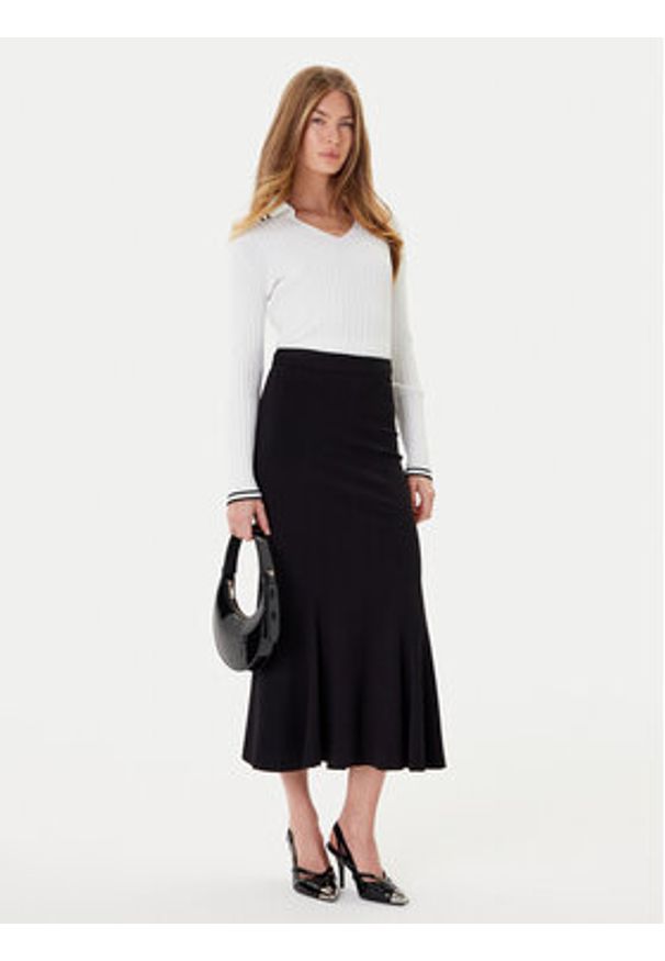 Pinko - PINKO Sweter Linosa 105418 A2PS Biały Regular Fit. Kolor: biały. Materiał: wiskoza