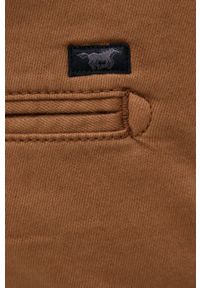 Mustang spodnie męskie kolor brązowy w fasonie chinos. Kolor: brązowy. Materiał: tkanina #4