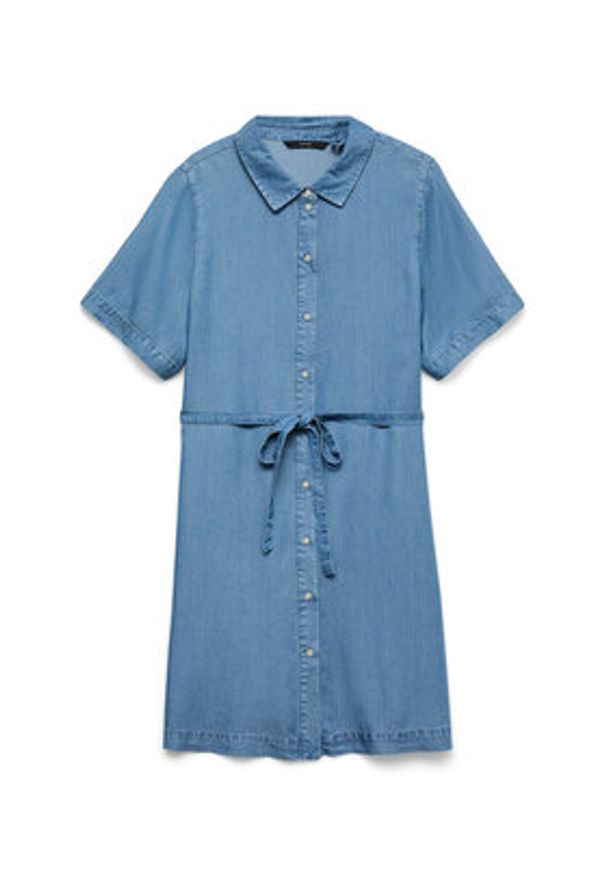 Vero Moda Sukienka jeansowa Bree 10341620 Niebieski Regular Fit. Kolor: niebieski. Materiał: lyocell