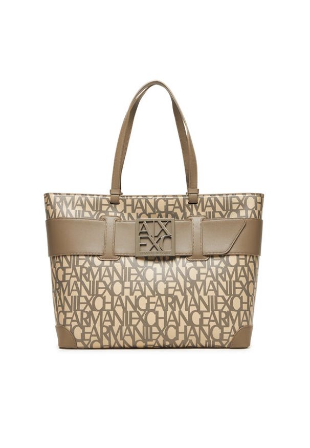 Armani Exchange Torebka 949127 3F742 M1014 Beżowy. Kolor: beżowy. Materiał: skórzane