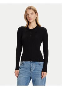 Vero Moda Sweter Siljerib 10336674 Czarny Slim Fit. Kolor: czarny. Materiał: wiskoza #1