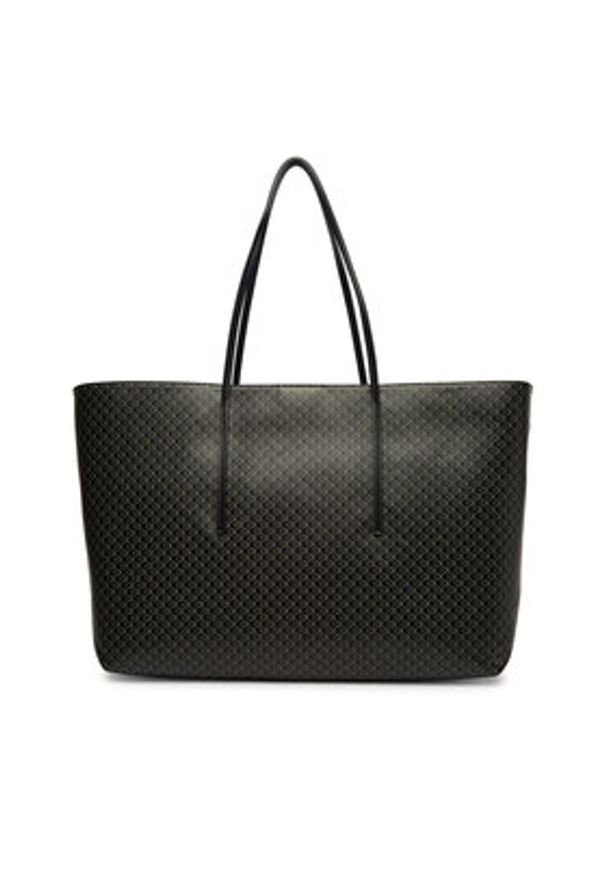 Calvin Klein Torebka Emblem Aop Large Tote W/ Pouch LV04F3364G Czarny. Kolor: czarny. Materiał: skórzane