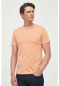 Guess t-shirt bawełniany kolor pomarańczowy z aplikacją. Kolor: pomarańczowy. Materiał: bawełna. Wzór: aplikacja. Styl: klasyczny #5