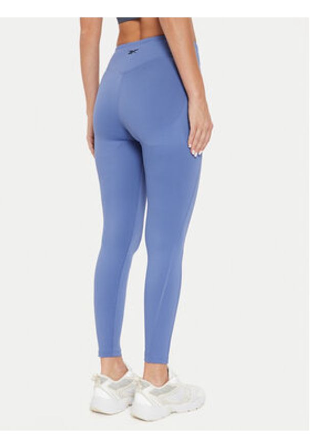 Reebok Legginsy Lux Contour Tight 100076337 Niebieski Slim Fit. Kolor: niebieski. Materiał: syntetyk