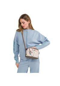 Torebka damska Anekke, na ramię z dekoracyjnym nadrukiem i metalowym logo zapinana na zamek z regulowanym paskiem oraz ozdobnym brelokiem, wielokolor. Wzór: nadruk. Dodatki: z breloczkiem. Styl: casual. Rodzaj torebki: na ramię #8